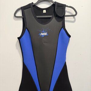 JetG Gladiator Full Body Wetsuit Size 8 Black Blue Neoprene Surf Dive Snorkel Je